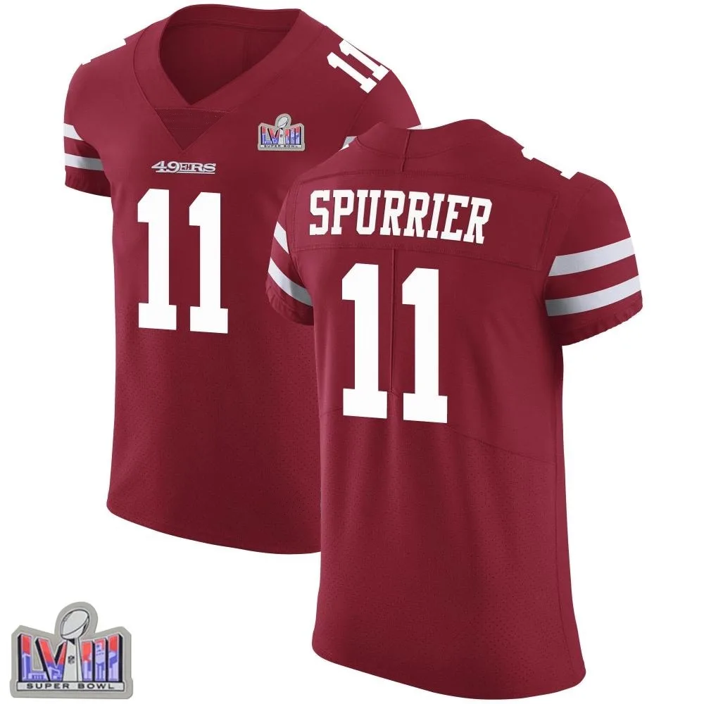 Men's San Francisco 49ers Steve Spurrier Nike Team Color Vapor Untouchable Super Bowl LVIII Patch Elite Red Jersey Men's San Francisco 49ers Steve Spurrier Nike Team Color Vapor Untouchable Super Bowl LVIII Patch Elite Red Jersey