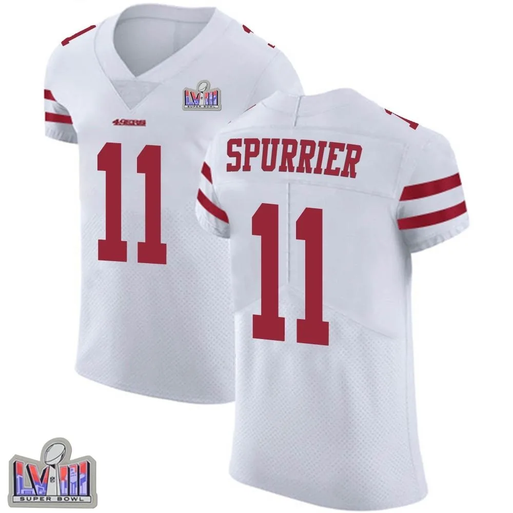 Men's San Francisco 49ers Steve Spurrier Nike Vapor Untouchable Super Bowl LVIII Patch Elite White Jersey Men's San Francisco 49ers Steve Spurrier Nike Vapor Untouchable Super Bowl LVIII Patch Elite White Jersey