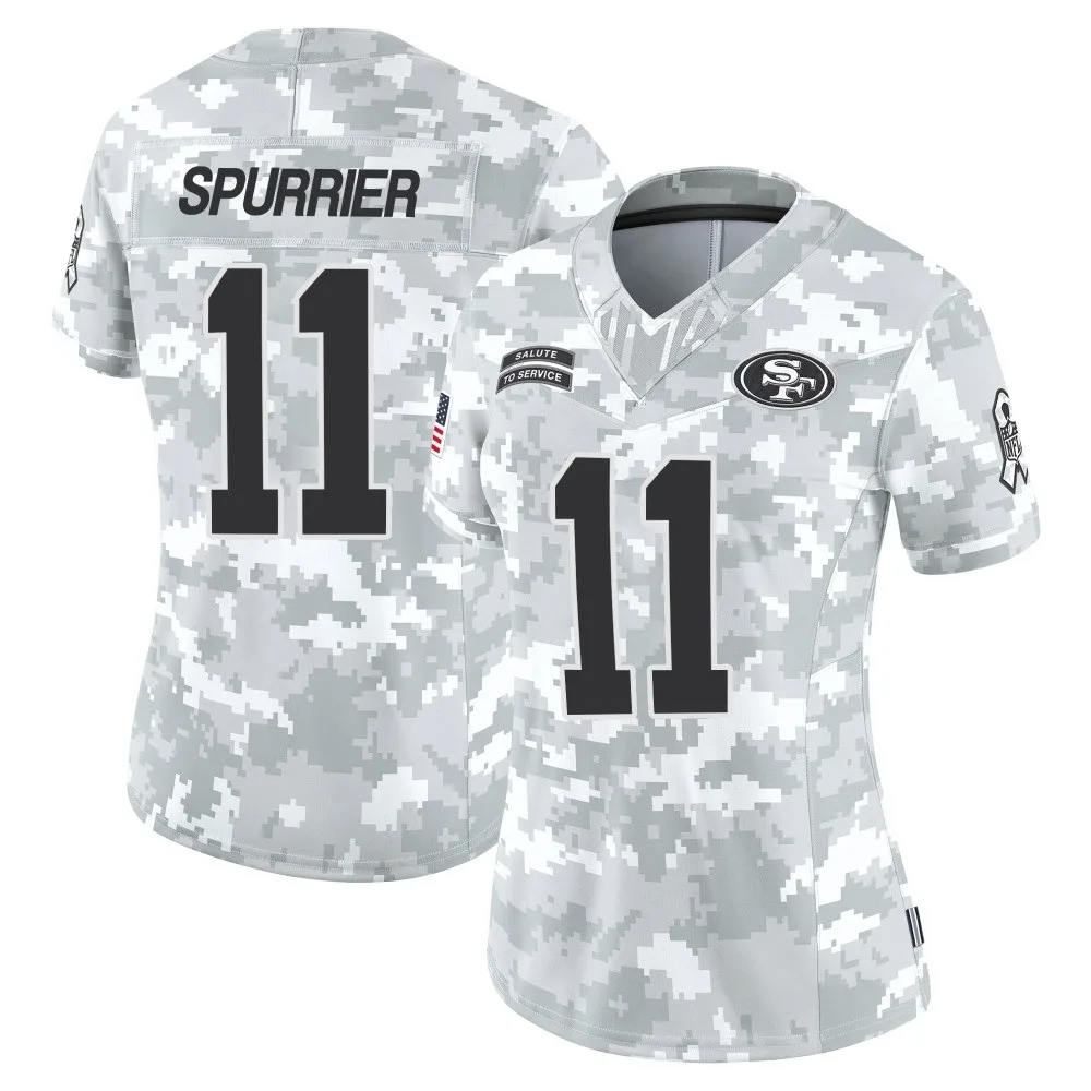 Women's San Francisco 49ers Steve Spurrier Nike Francisco 2024 Salute To Service Limited Arctic Camo Jersey Women's San Francisco 49ers Steve Spurrier Nike Francisco 2024 Salute To Service Limited Arctic Camo Jersey