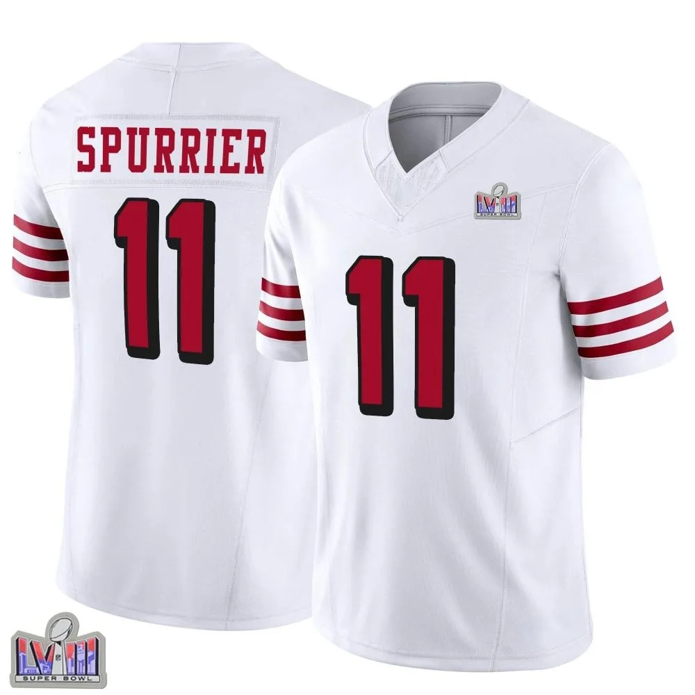 Youth San Francisco 49ers Steve Spurrier Nike Alternate Vapor F.U.S.E. Super Bowl LVIII Patch Limited White Jersey Youth San Francisco 49ers Steve Spurrier Nike Alternate Vapor F.U.S.E. Super Bowl LVIII Patch Limited White Jersey