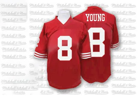 Men's San Francisco 49ers Steve Young Mitchell And Ness Team Color Throwback Authentic Red Jersey Men's San Francisco 49ers Steve Young Mitchell And Ness Team Color Throwback Authentic Red Jersey