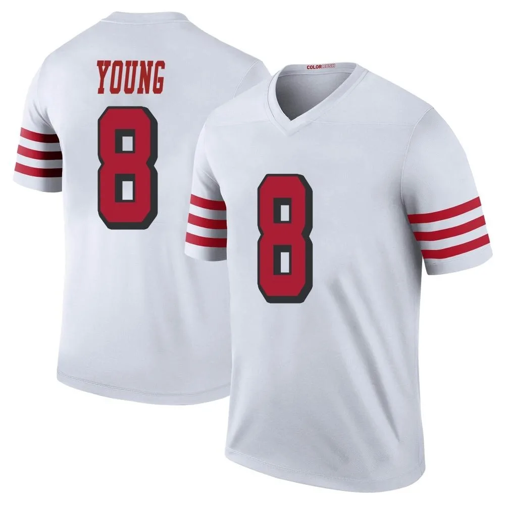 Men's San Francisco 49ers Steve Young Nike Color Rush Legend White Jersey Men's San Francisco 49ers Steve Young Nike Color Rush Legend White Jersey