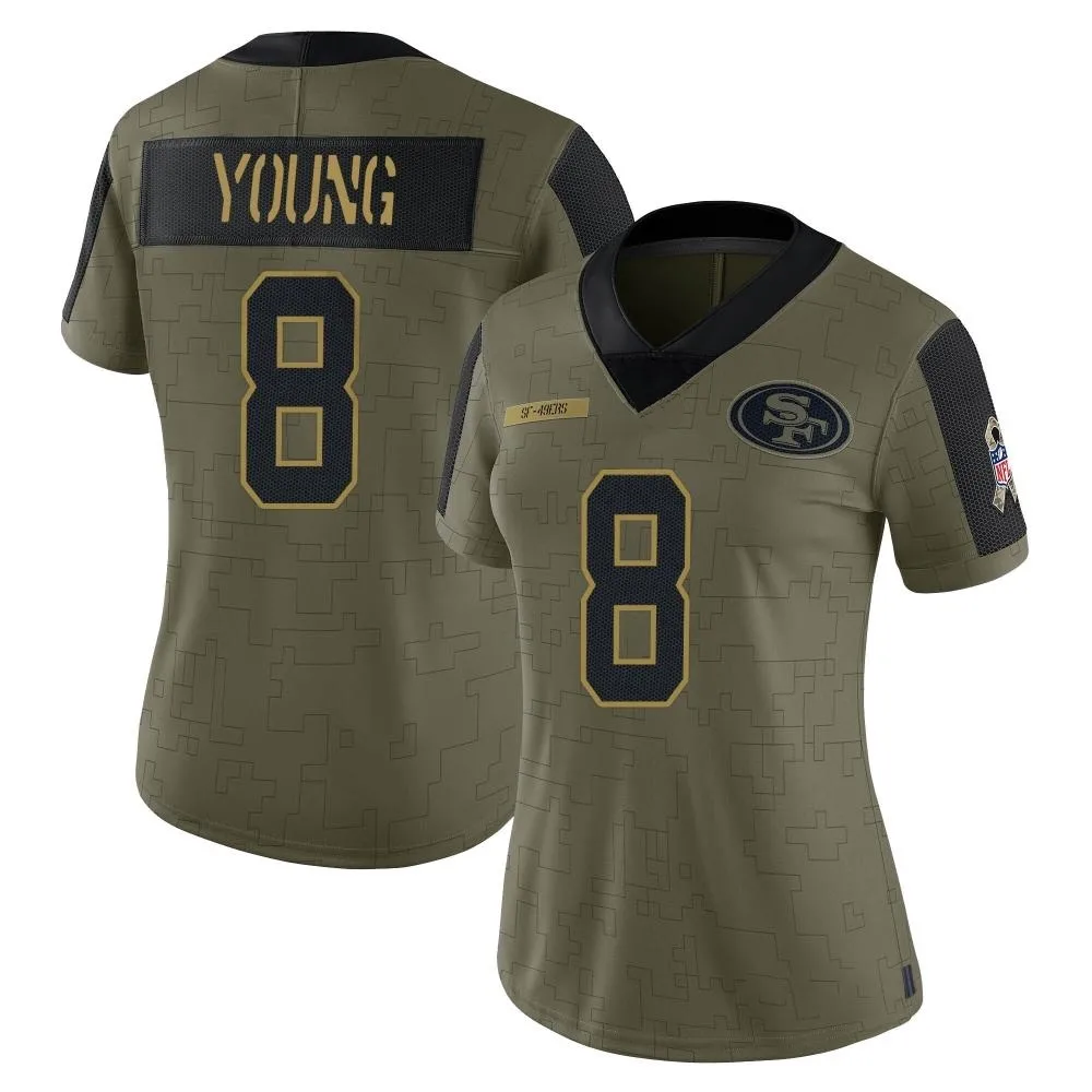 Women's San Francisco 49ers Steve Young Nike 2021 Salute To Service Limited Olive Jersey Women's San Francisco 49ers Steve Young Nike 2021 Salute To Service Limited Olive Jersey