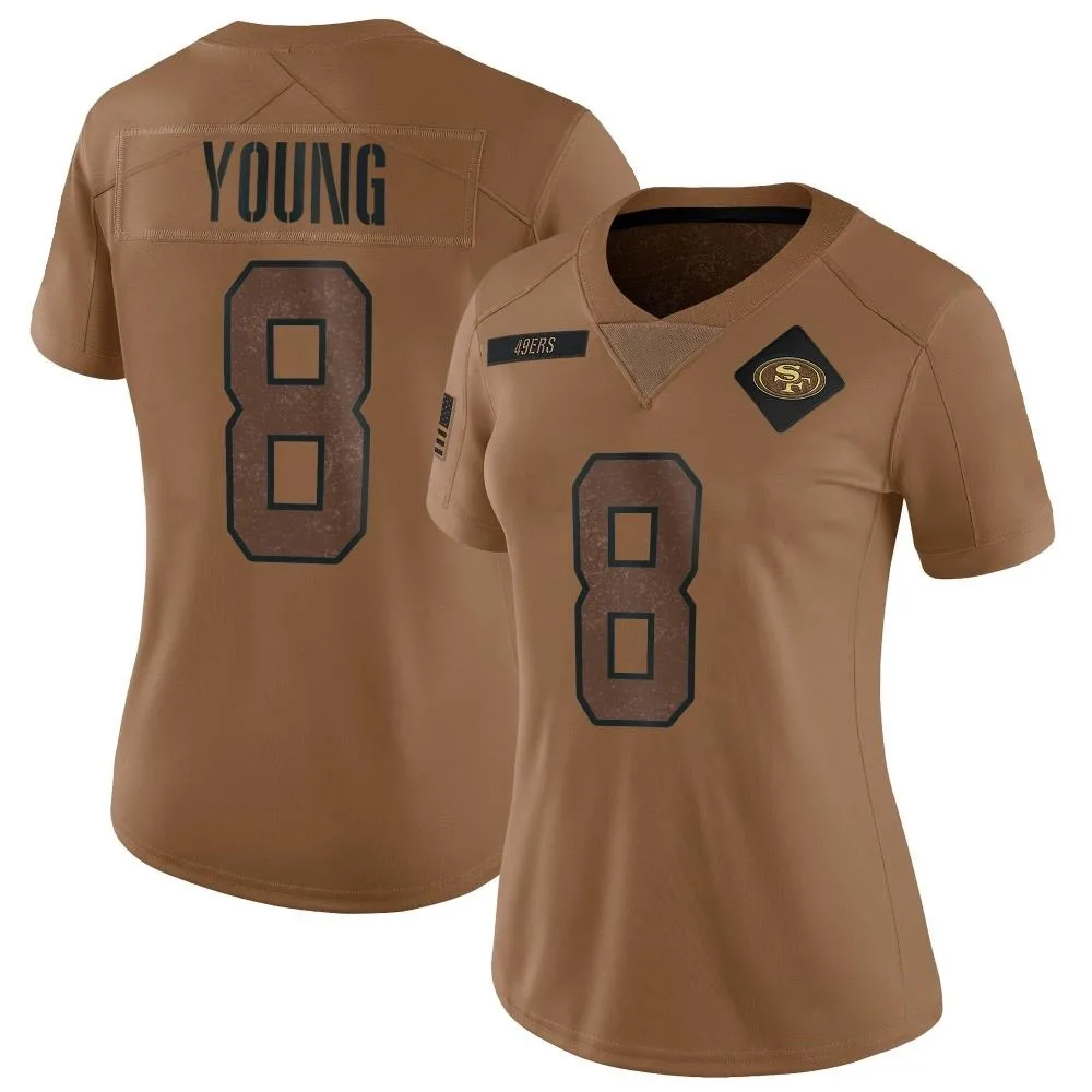 Women's San Francisco 49ers Steve Young Nike 2023 Salute To Service Limited Brown Jersey Women's San Francisco 49ers Steve Young Nike 2023 Salute To Service Limited Brown Jersey