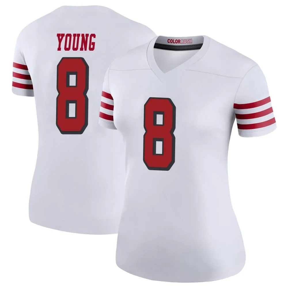 Women's San Francisco 49ers Steve Young Nike Color Rush Legend White Jersey Women's San Francisco 49ers Steve Young Nike Color Rush Legend White Jersey