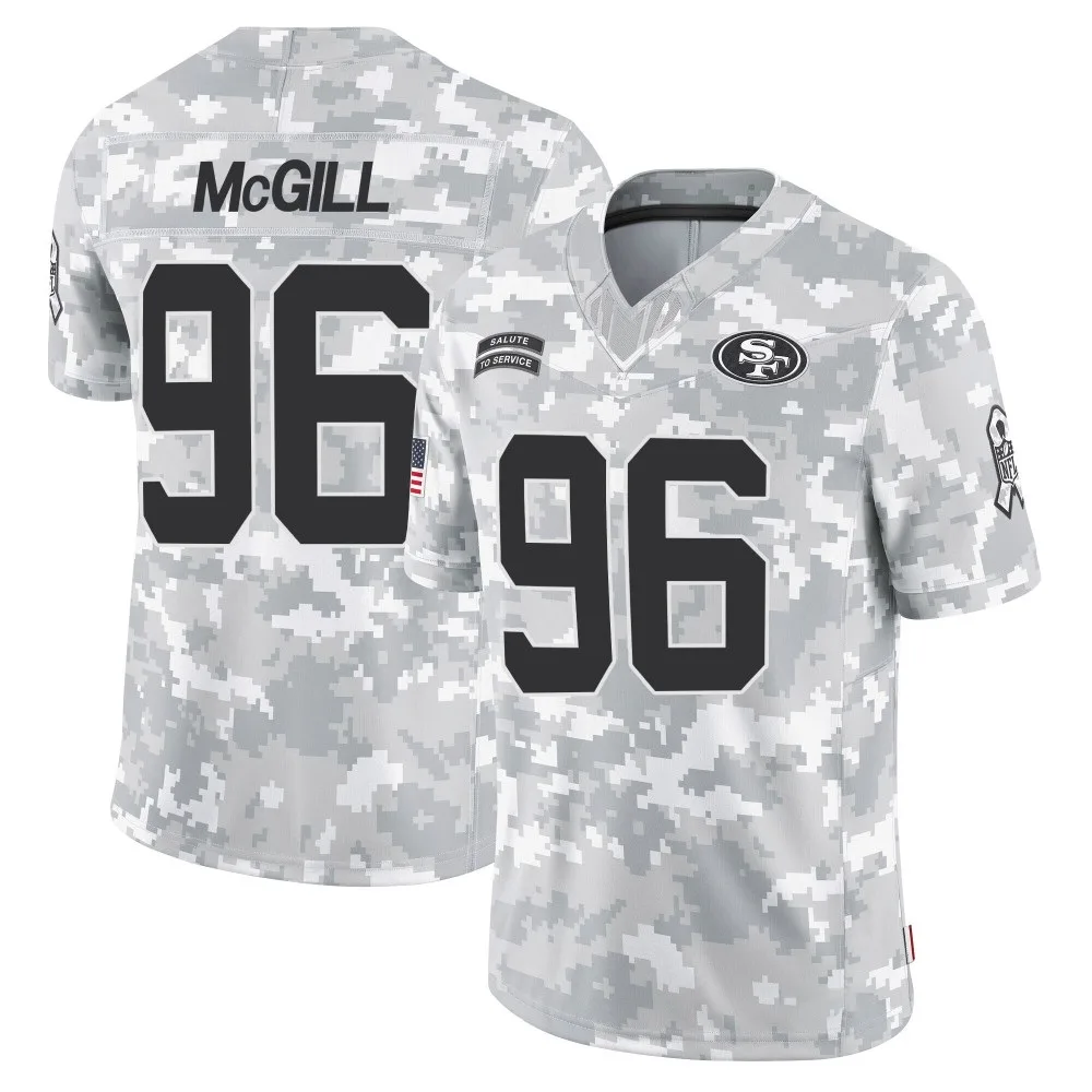 Men's San Francisco 49ers T.y. Mcgill Nike 2024 Salute To Service Limited Arctic Camo Jersey Men's San Francisco 49ers T.y. Mcgill Nike 2024 Salute To Service Limited Arctic Camo Jersey