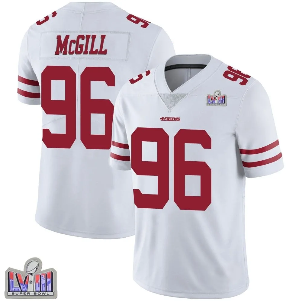 Men's San Francisco 49ers T.y. Mcgill Nike Vapor Untouchable Super Bowl LVIII Patch Limited White Jersey Men's San Francisco 49ers T.y. Mcgill Nike Vapor Untouchable Super Bowl LVIII Patch Limited White Jersey