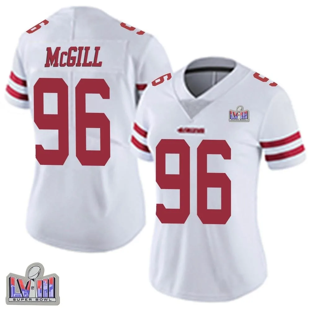 Women's San Francisco 49ers T.y. Mcgill Nike Vapor Untouchable Super Bowl LVIII Patch Limited White Jersey Women's San Francisco 49ers T.y. Mcgill Nike Vapor Untouchable Super Bowl LVIII Patch Limited White Jersey