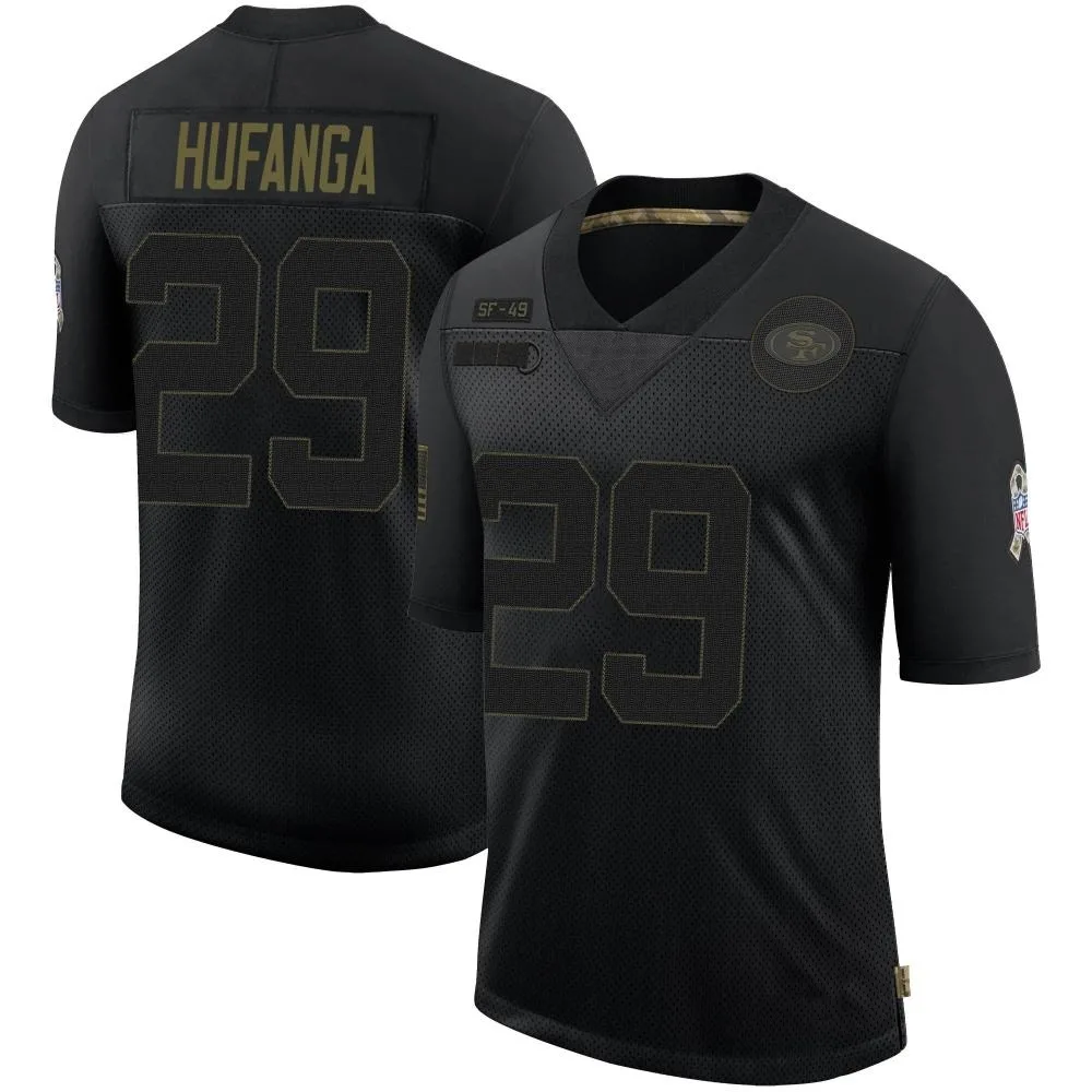 Men's San Francisco 49ers Talanoa Hufanga Nike 2020 Salute To Service Limited Black Jersey Men's San Francisco 49ers Talanoa Hufanga Nike 2020 Salute To Service Limited Black Jersey