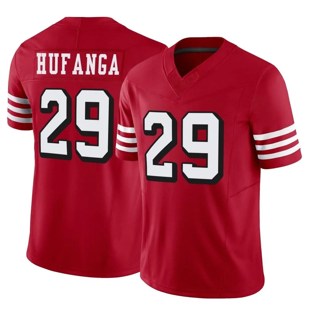 Men's San Francisco 49ers Talanoa Hufanga Nike Alternate Vapor F.U.S.E. Limited Scarlet Jersey Men's San Francisco 49ers Talanoa Hufanga Nike Alternate Vapor F.U.S.E. Limited Scarlet Jersey