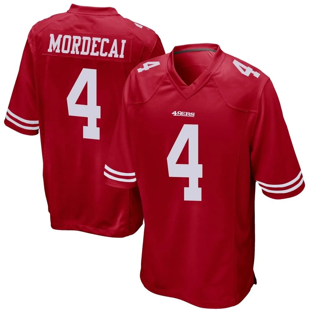 Men's San Francisco 49ers Tanner Mordecai Nike Team Color Game Red Jersey Men's San Francisco 49ers Tanner Mordecai Nike Team Color Game Red Jersey