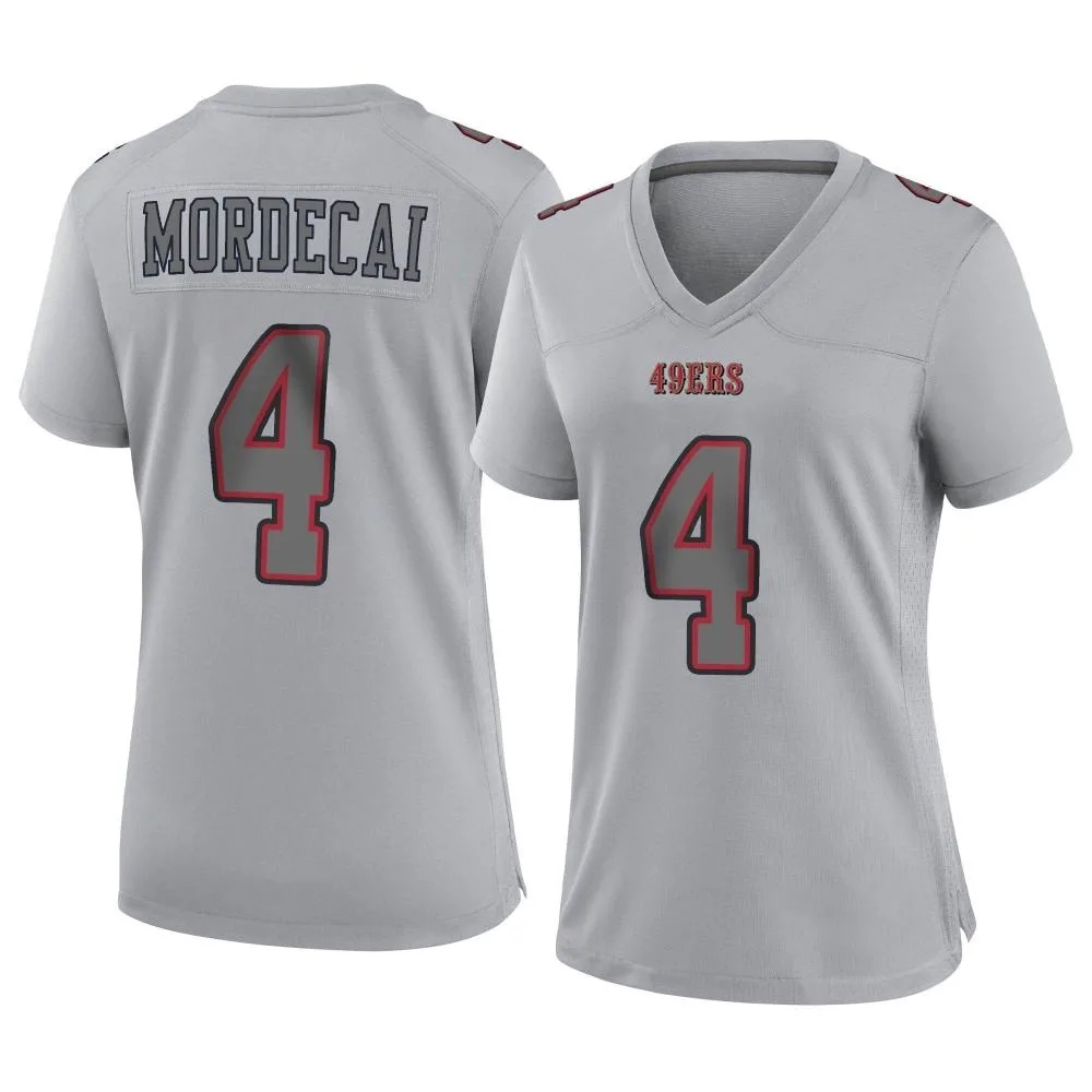 Women's San Francisco 49ers Tanner Mordecai Nike Atmosphere Fashion Game Gray Jersey Women's San Francisco 49ers Tanner Mordecai Nike Atmosphere Fashion Game Gray Jersey
