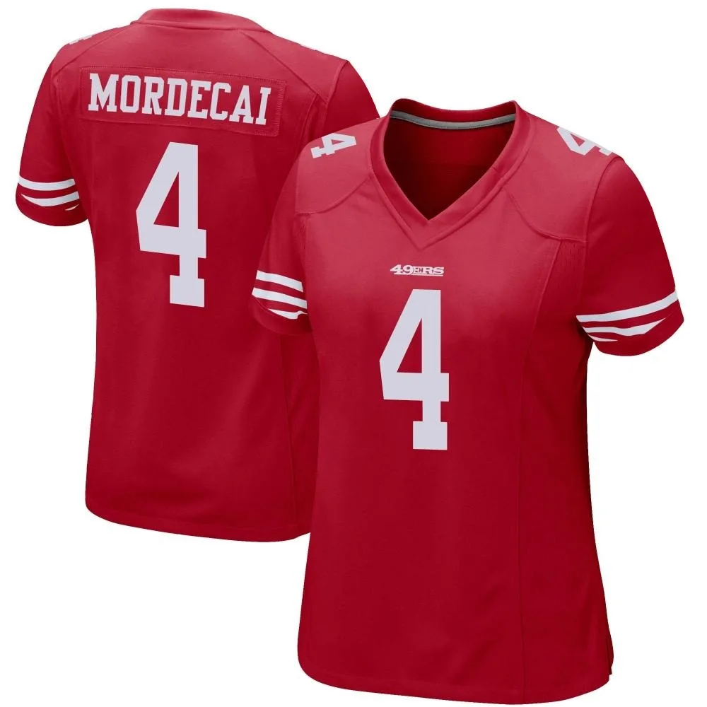 Women's San Francisco 49ers Tanner Mordecai Nike Team Color Game Red Jersey Women's San Francisco 49ers Tanner Mordecai Nike Team Color Game Red Jersey