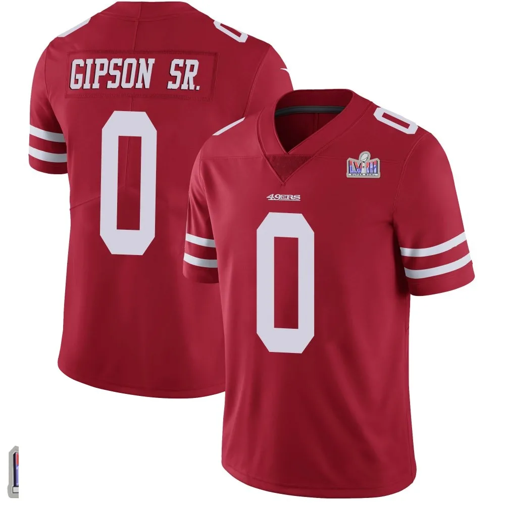 Men's San Francisco 49ers Tashaun Gipson Sr. Nike Team Color Vapor Untouchable Super Bowl LVIII Patch Limited Red Jersey Men's San Francisco 49ers Tashaun Gipson Sr. Nike Team Color Vapor Untouchable Super Bowl LVIII Patch Limited Red Jersey