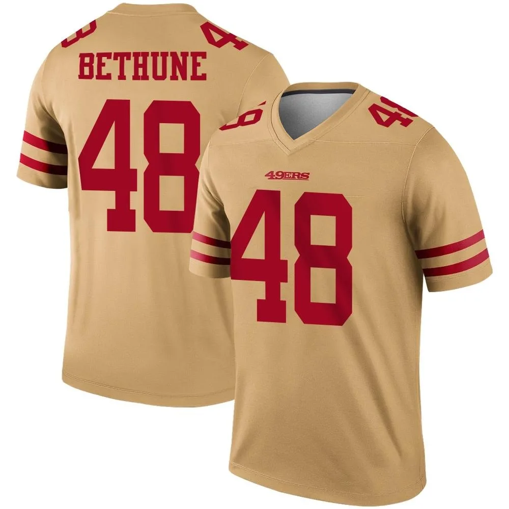 Men's San Francisco 49ers Tatum Bethune Nike Inverted Legend Gold Jersey Men's San Francisco 49ers Tatum Bethune Nike Inverted Legend Gold Jersey