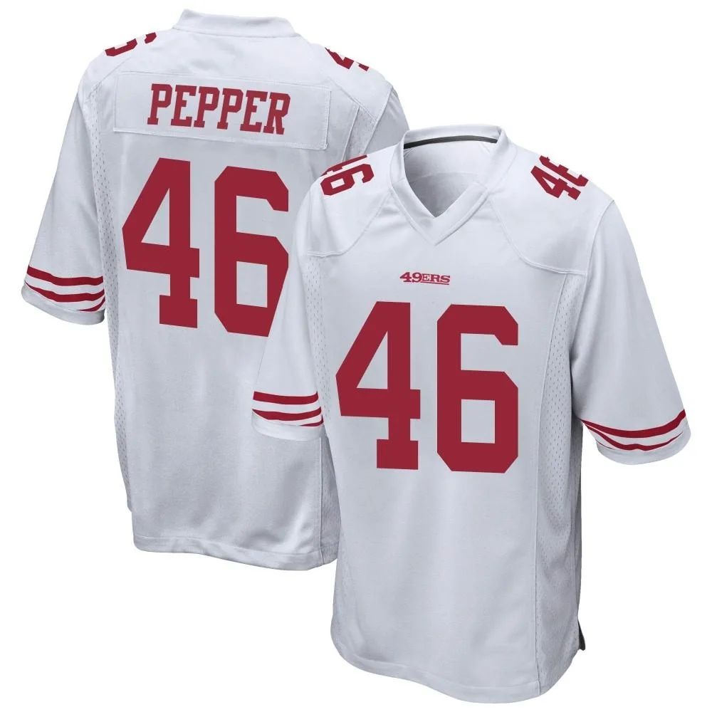 Men's San Francisco 49ers Taybor Pepper Nike Game White Jersey Men's San Francisco 49ers Taybor Pepper Nike Game White Jersey