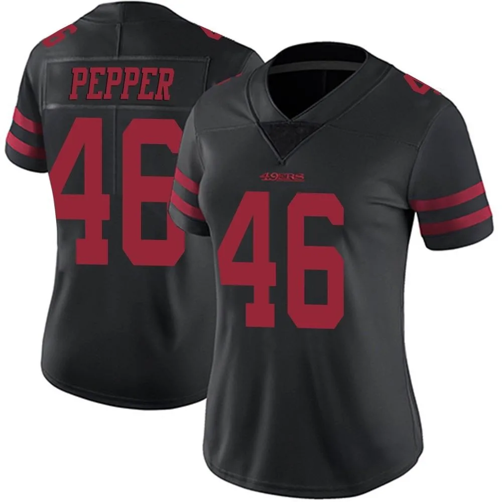 Women's San Francisco 49ers Taybor Pepper Nike Alternate Vapor Untouchable Limited Black Jersey Women's San Francisco 49ers Taybor Pepper Nike Alternate Vapor Untouchable Limited Black Jersey