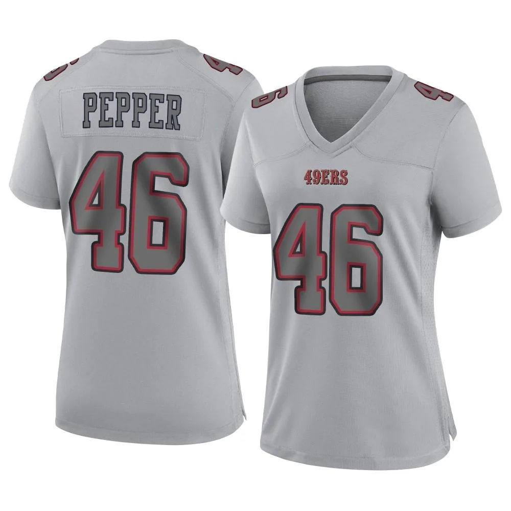 Women's San Francisco 49ers Taybor Pepper Nike Atmosphere Fashion Game Gray Jersey Women's San Francisco 49ers Taybor Pepper Nike Atmosphere Fashion Game Gray Jersey