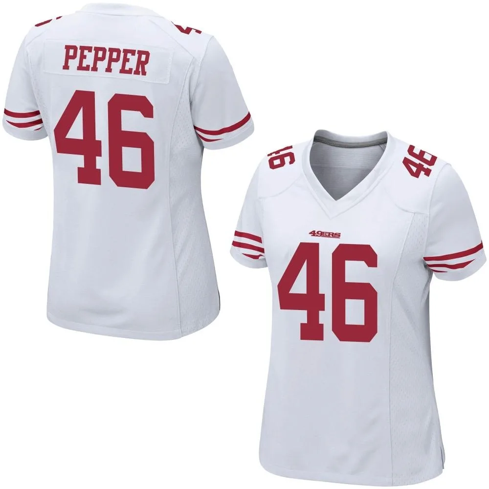 Women's San Francisco 49ers Taybor Pepper Nike Game White Jersey Women's San Francisco 49ers Taybor Pepper Nike Game White Jersey