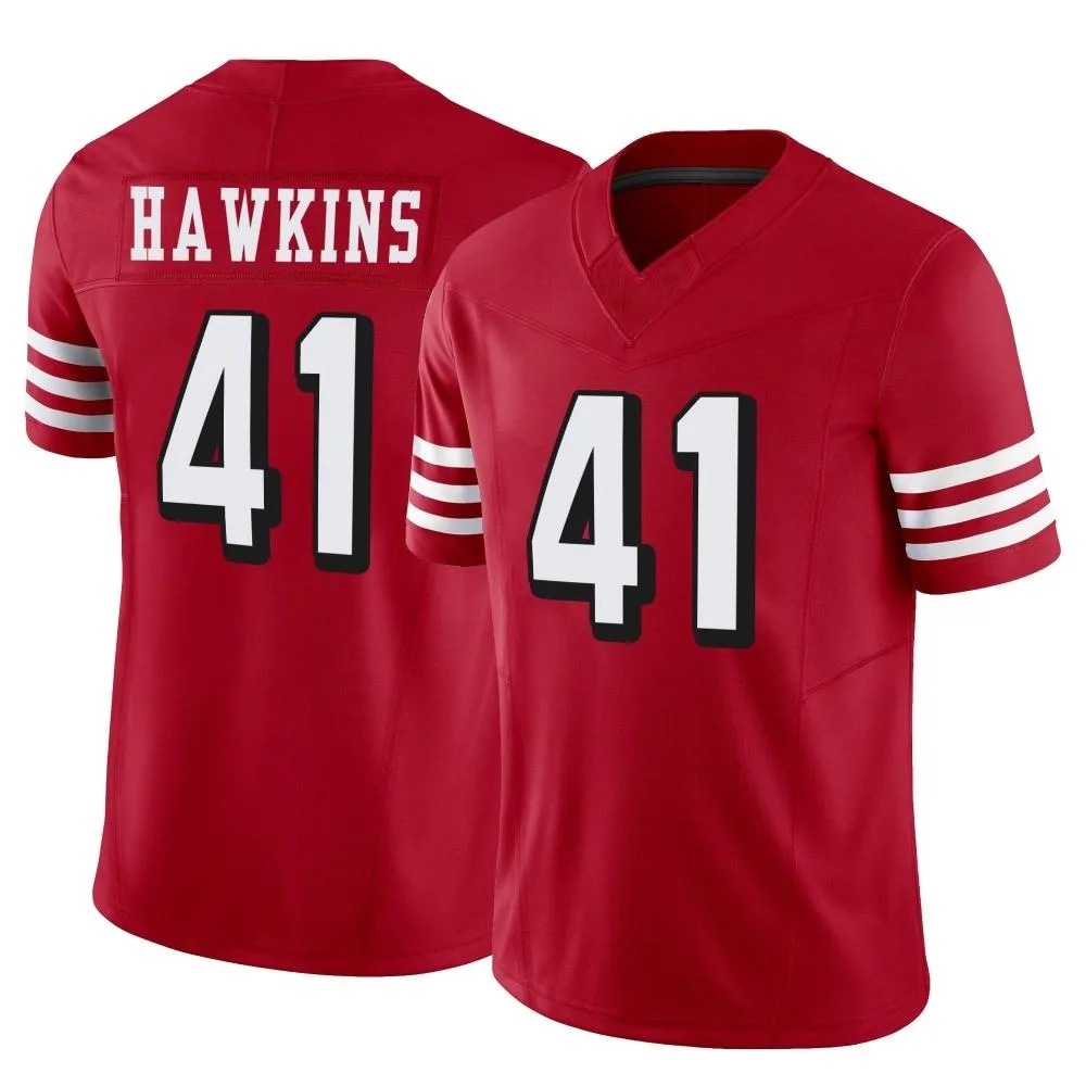 Men's San Francisco 49ers Tayler Hawkins Nike Alternate Vapor F.U.S.E. Limited Scarlet Jersey Men's San Francisco 49ers Tayler Hawkins Nike Alternate Vapor F.U.S.E. Limited Scarlet Jersey