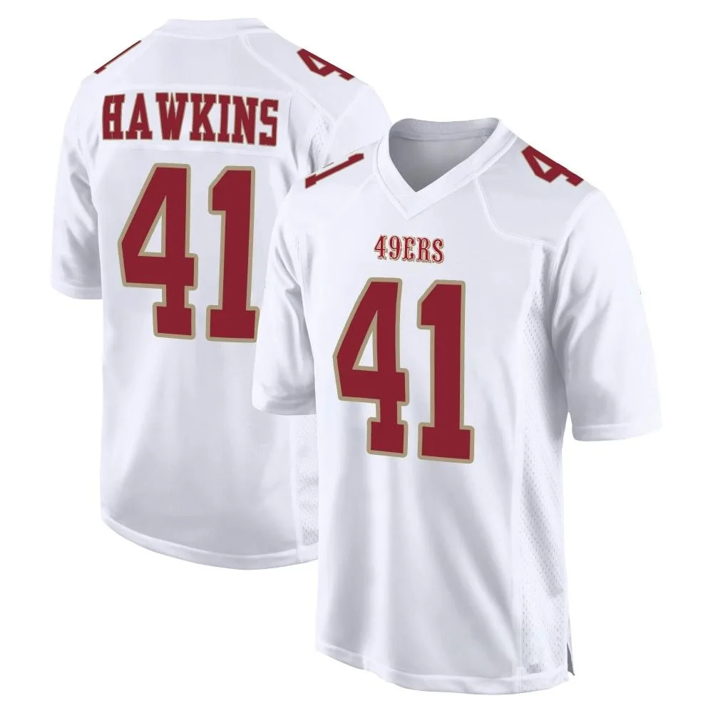 Men's San Francisco 49ers Tayler Hawkins Nike Fashion Game White Jersey Men's San Francisco 49ers Tayler Hawkins Nike Fashion Game White Jersey