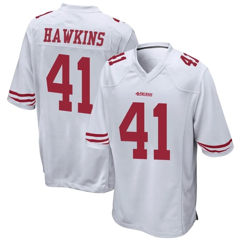 Men's San Francisco 49ers Tayler Hawkins Nike Game White Jersey Men's San Francisco 49ers Tayler Hawkins Nike Game White Jersey