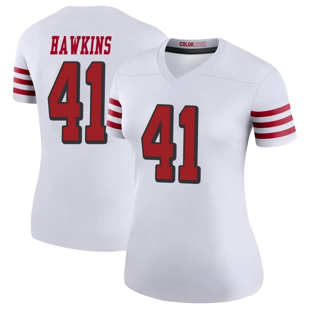 Women's San Francisco 49ers Tayler Hawkins Nike Color Rush Legend White Jersey Women's San Francisco 49ers Tayler Hawkins Nike Color Rush Legend White Jersey