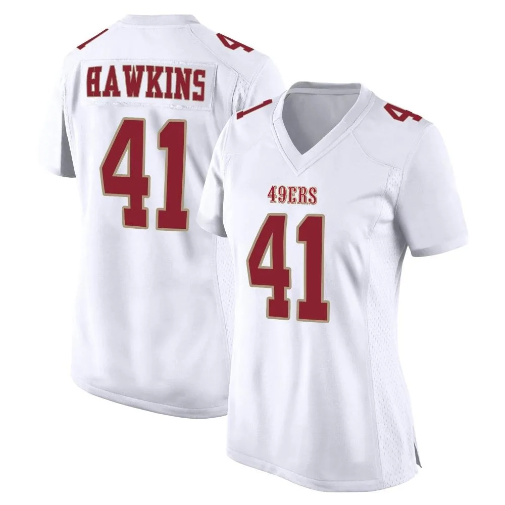 Women's San Francisco 49ers Tayler Hawkins Nike Fashion Game White Jersey Women's San Francisco 49ers Tayler Hawkins Nike Fashion Game White Jersey