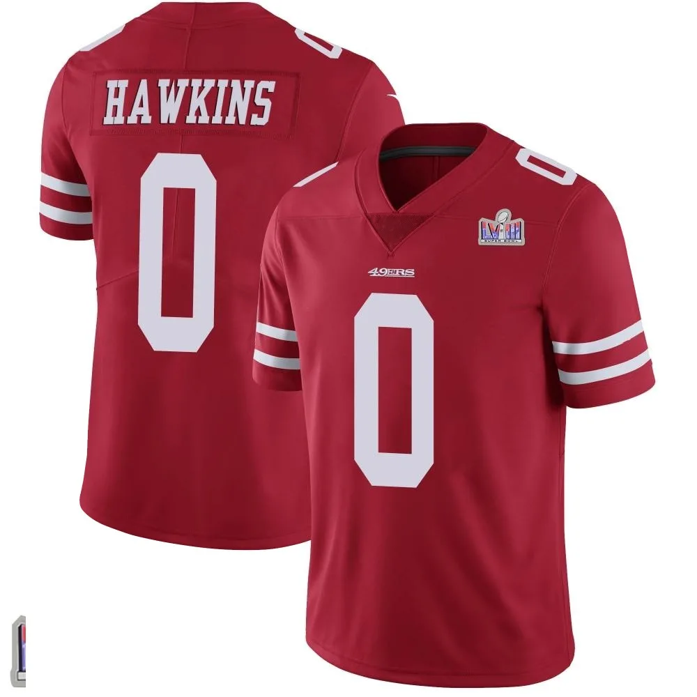 Youth San Francisco 49ers Taylor Hawkins Nike Team Color Vapor Untouchable Super Bowl LVIII Patch Limited Red Jersey Youth San Francisco 49ers Taylor Hawkins Nike Team Color Vapor Untouchable Super Bowl LVIII Patch Limited Red Jersey