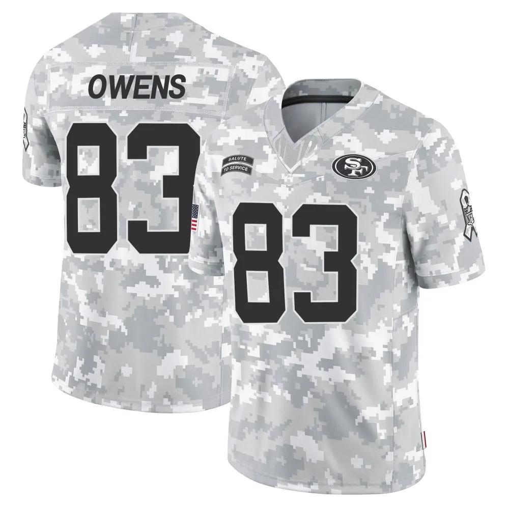 Youth San Francisco 49ers Terique Owens Nike 2024 Salute To Service Limited Arctic Camo Jersey Youth San Francisco 49ers Terique Owens Nike 2024 Salute To Service Limited Arctic Camo Jersey