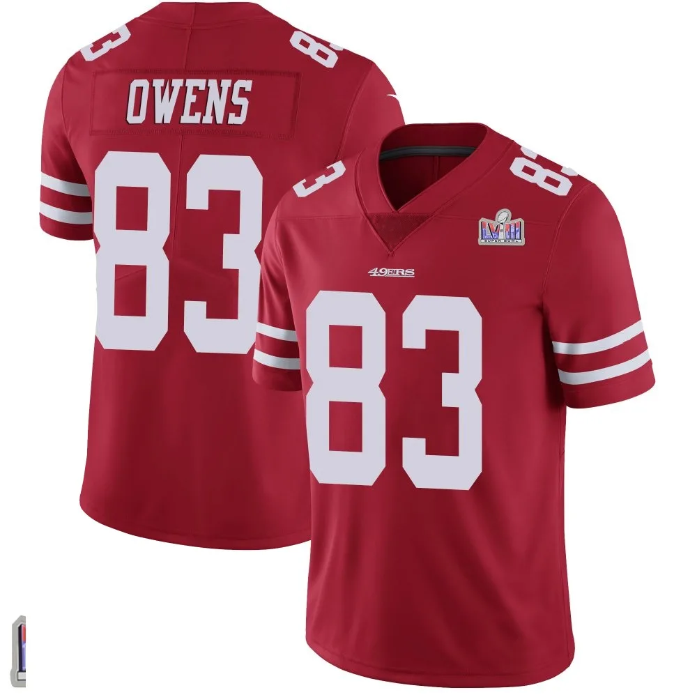 Youth San Francisco 49ers Terique Owens Nike Team Color Vapor Untouchable Super Bowl LVIII Patch Limited Red Jersey Youth San Francisco 49ers Terique Owens Nike Team Color Vapor Untouchable Super Bowl LVIII Patch Limited Red Jersey