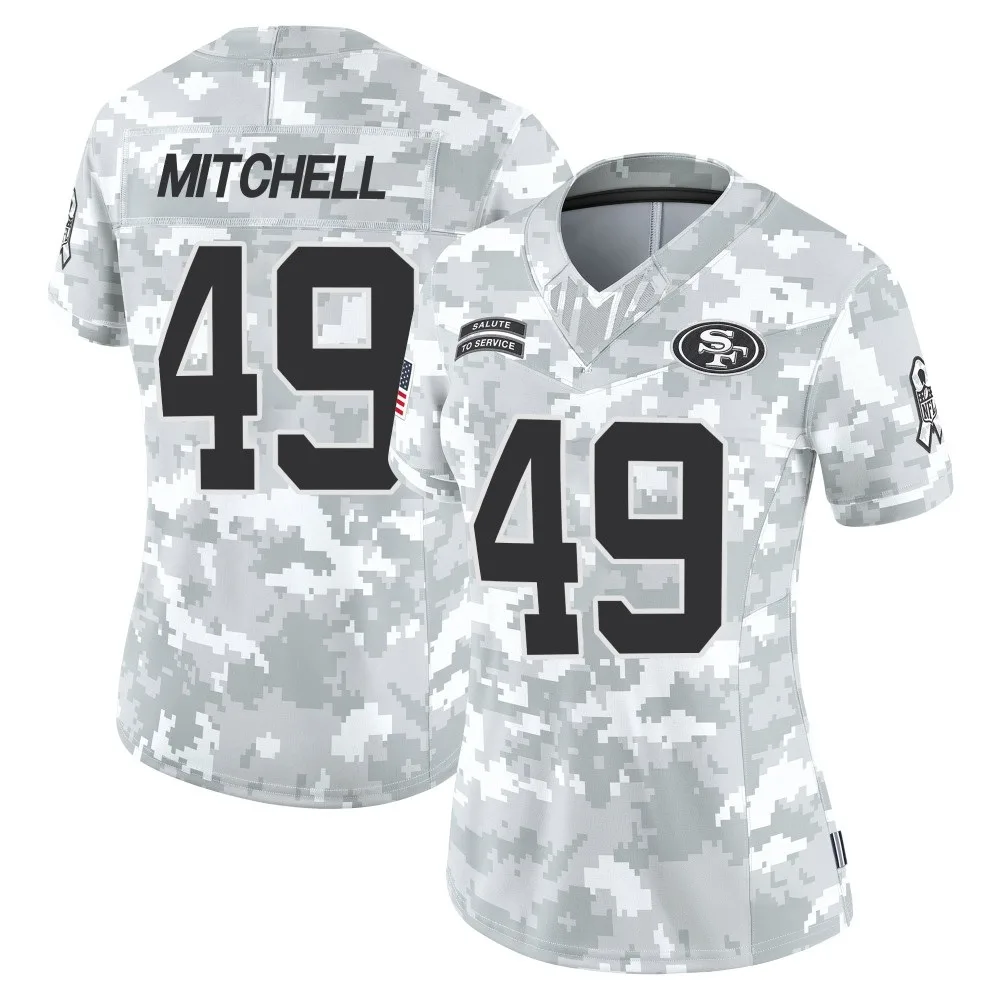 Women's San Francisco 49ers Terrance Mitchell Nike Francisco 2024 Salute To Service Limited Arctic Camo Jersey Women's San Francisco 49ers Terrance Mitchell Nike Francisco 2024 Salute To Service Limited Arctic Camo Jersey