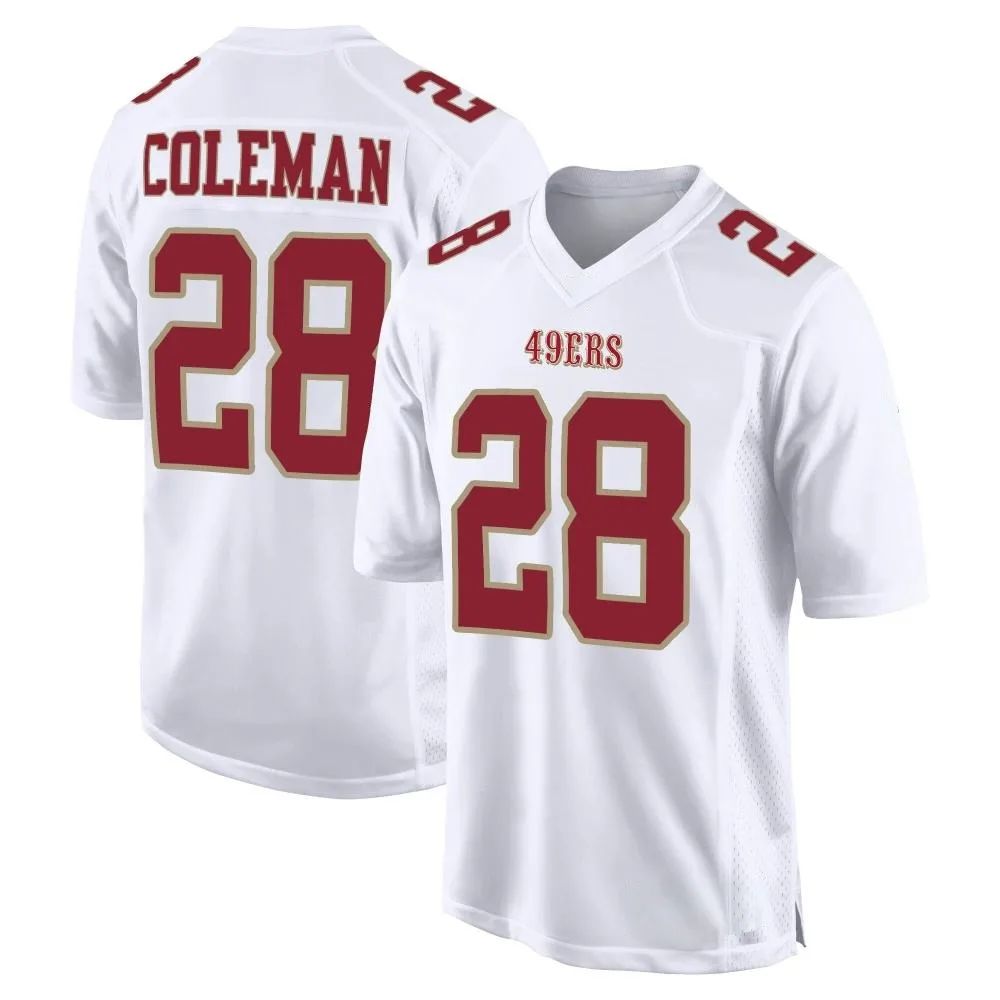 Men's San Francisco 49ers Tevin Coleman Nike Fashion Game White Jersey Men's San Francisco 49ers Tevin Coleman Nike Fashion Game White Jersey
