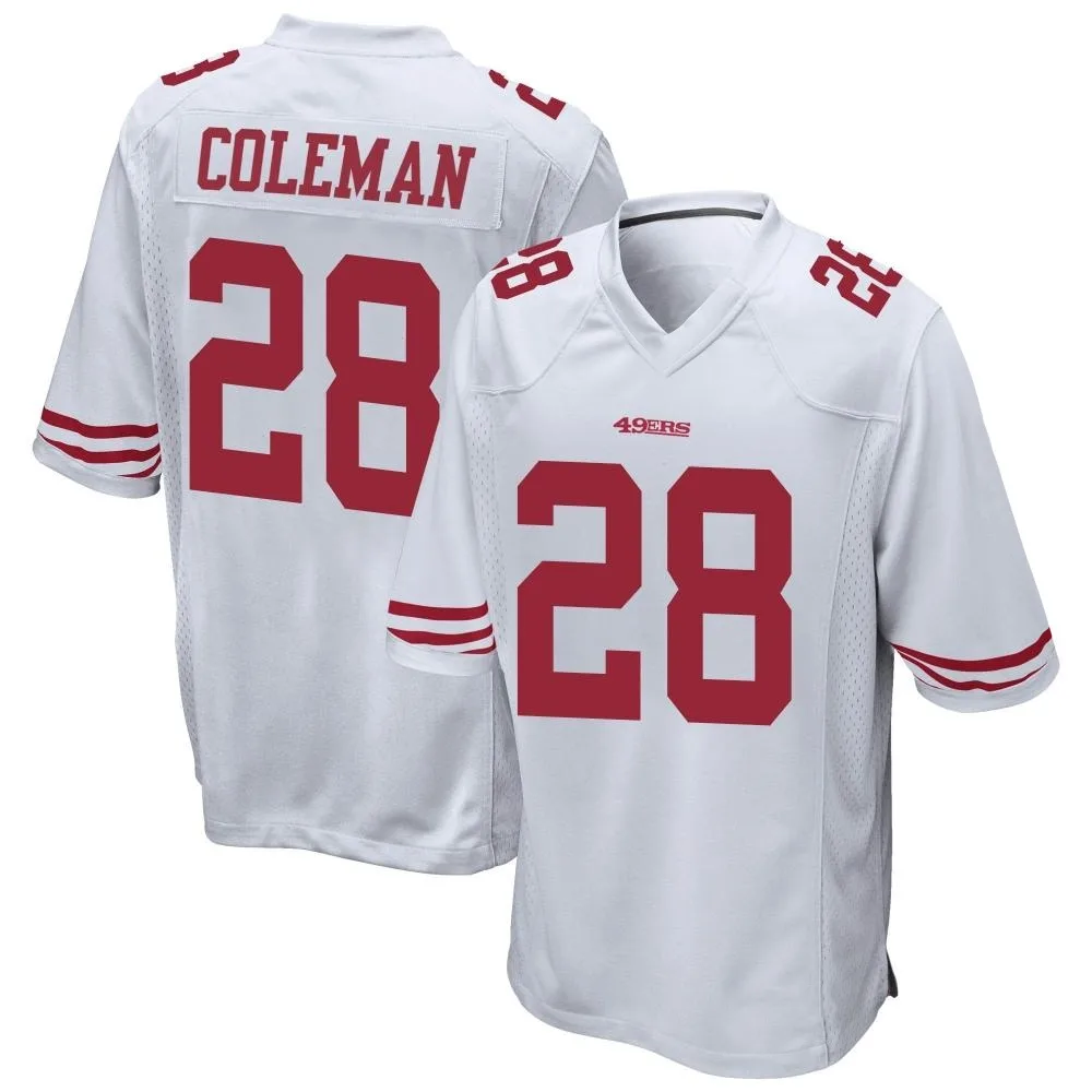 Men's San Francisco 49ers Tevin Coleman Nike Game White Jersey Men's San Francisco 49ers Tevin Coleman Nike Game White Jersey