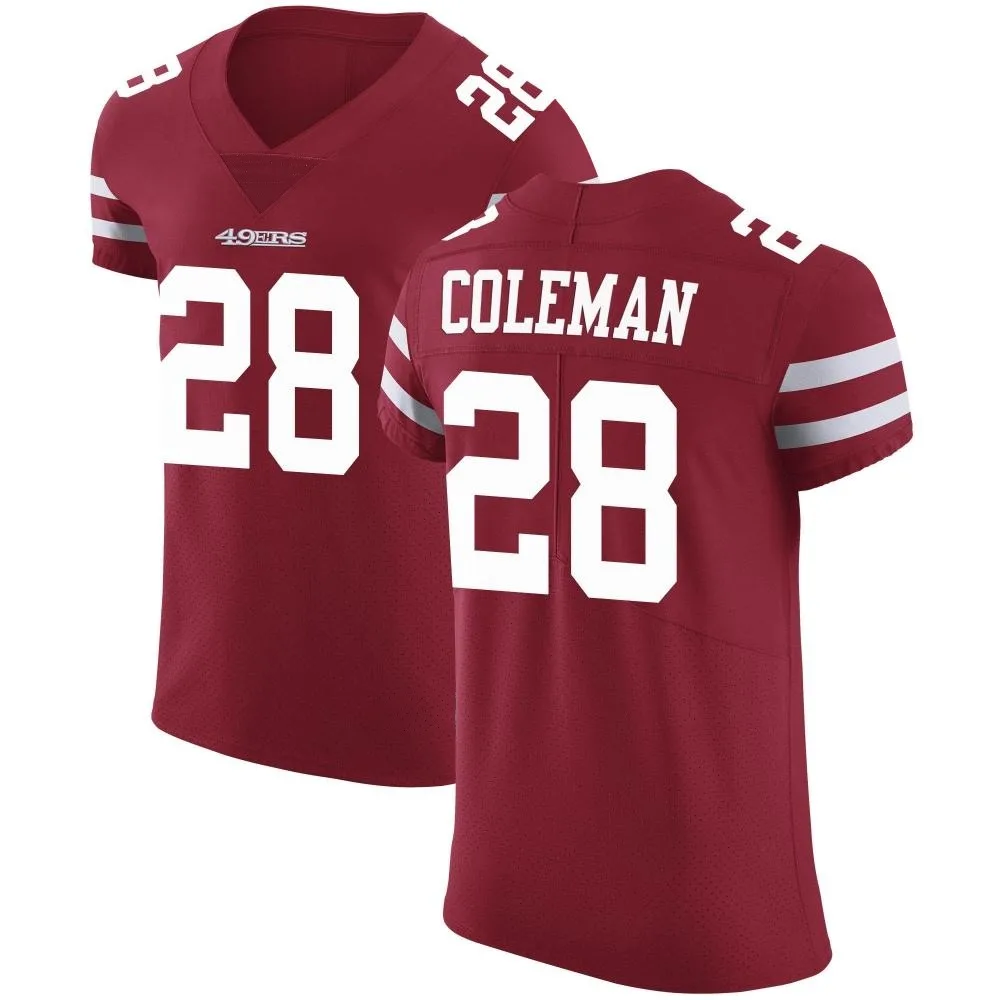 Men's San Francisco 49ers Tevin Coleman Nike Team Color Vapor Untouchable Elite Red Jersey Men's San Francisco 49ers Tevin Coleman Nike Team Color Vapor Untouchable Elite Red Jersey