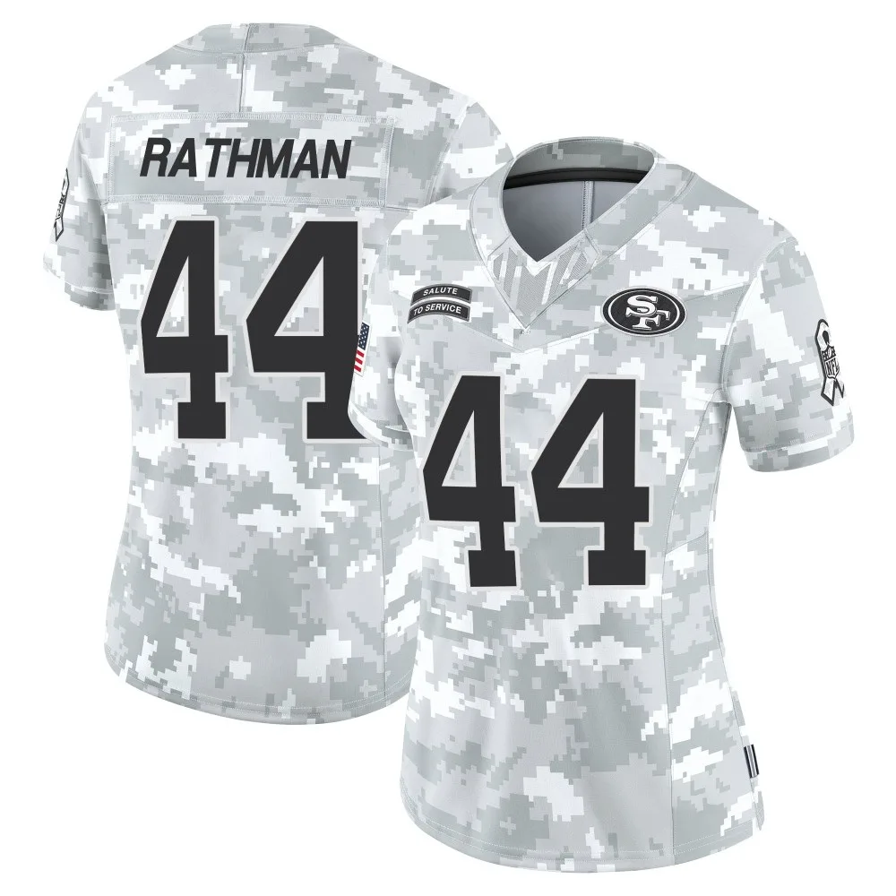 Women's San Francisco 49ers Tom Rathman Nike Francisco 2024 Salute To Service Limited Arctic Camo Jersey Women's San Francisco 49ers Tom Rathman Nike Francisco 2024 Salute To Service Limited Arctic Camo Jersey