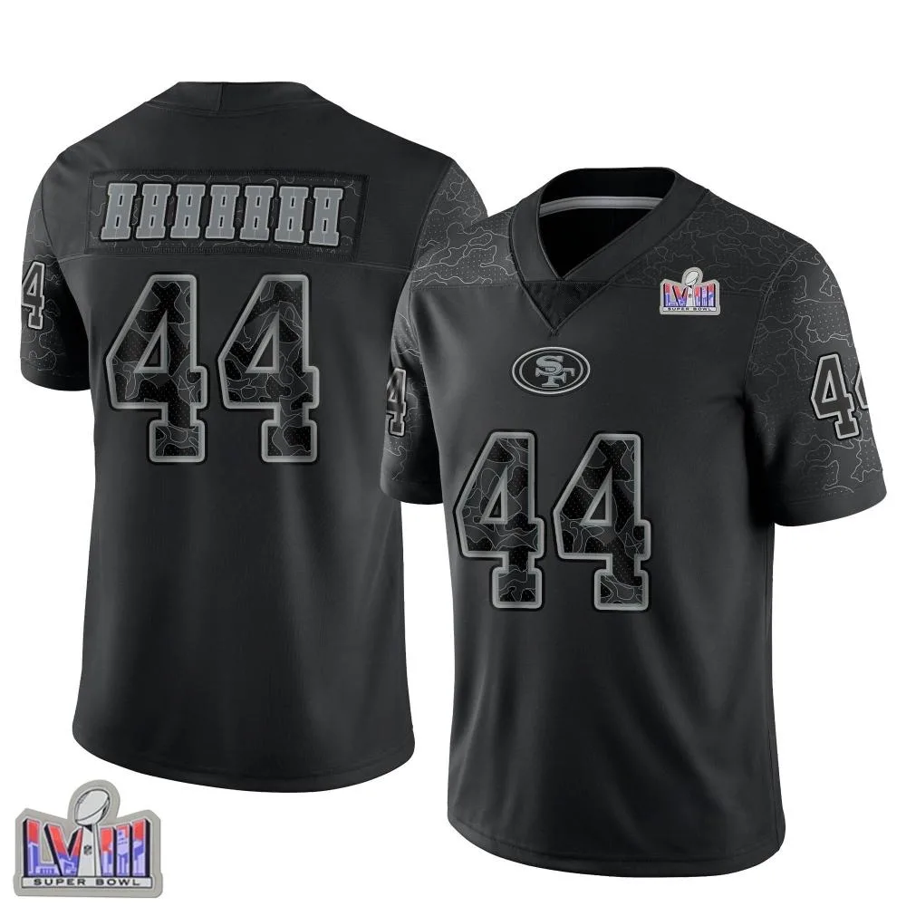 Youth San Francisco 49ers Tom Rathman Nike Reflective Super Bowl LVIII Patch Limited Black Jersey Youth San Francisco 49ers Tom Rathman Nike Reflective Super Bowl LVIII Patch Limited Black Jersey