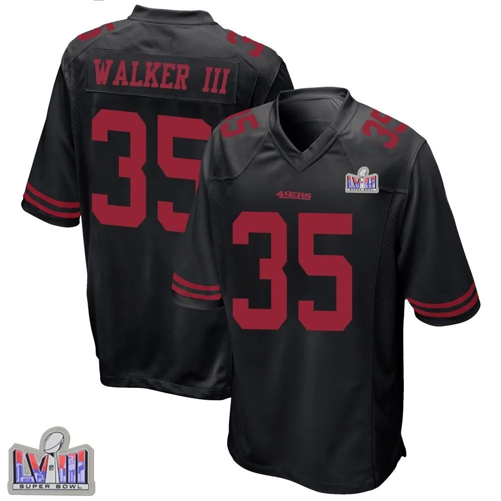 Men's San Francisco 49ers Tracy Walker Iii Nike Alternate Super Bowl LVIII Patch Game Black Jersey Men's San Francisco 49ers Tracy Walker Iii Nike Alternate Super Bowl LVIII Patch Game Black Jersey