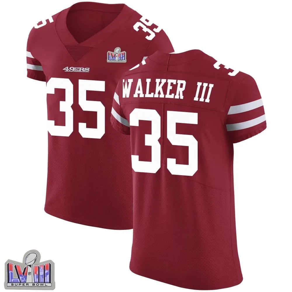 Men's San Francisco 49ers Tracy Walker Iii Nike Team Color Vapor Untouchable Super Bowl LVIII Patch Elite Red Jersey Men's San Francisco 49ers Tracy Walker Iii Nike Team Color Vapor Untouchable Super Bowl LVIII Patch Elite Red Jersey