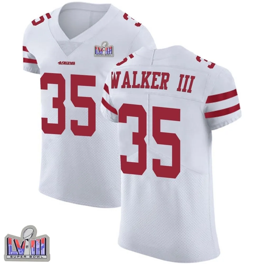 Men's San Francisco 49ers Tracy Walker Iii Nike Vapor Untouchable Super Bowl LVIII Patch Elite White Jersey Men's San Francisco 49ers Tracy Walker Iii Nike Vapor Untouchable Super Bowl LVIII Patch Elite White Jersey