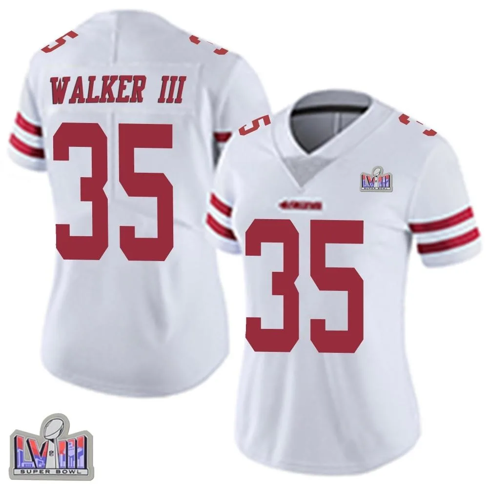 Women's San Francisco 49ers Tracy Walker Iii Nike Vapor Untouchable Super Bowl LVIII Patch Limited White Jersey Women's San Francisco 49ers Tracy Walker Iii Nike Vapor Untouchable Super Bowl LVIII Patch Limited White Jersey