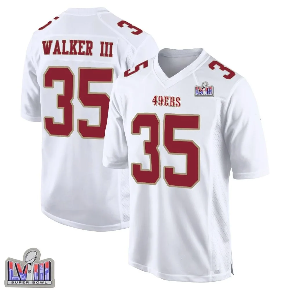 Youth San Francisco 49ers Tracy Walker Iii Nike Fashion Super Bowl LVIII Patch Game White Jersey Youth San Francisco 49ers Tracy Walker Iii Nike Fashion Super Bowl LVIII Patch Game White Jersey