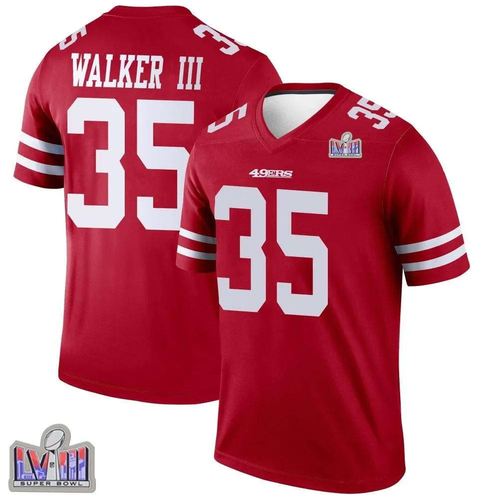Youth San Francisco 49ers Tracy Walker Iii Nike Super Bowl LVIII Patch Legend Scarlet Jersey Youth San Francisco 49ers Tracy Walker Iii Nike Super Bowl LVIII Patch Legend Scarlet Jersey