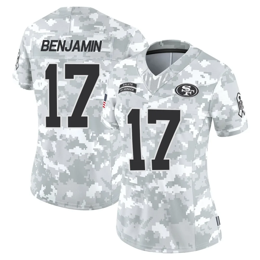 Women's San Francisco 49ers Travis Benjamin Nike Francisco 2024 Salute To Service Limited Arctic Camo Jersey Women's San Francisco 49ers Travis Benjamin Nike Francisco 2024 Salute To Service Limited Arctic Camo Jersey