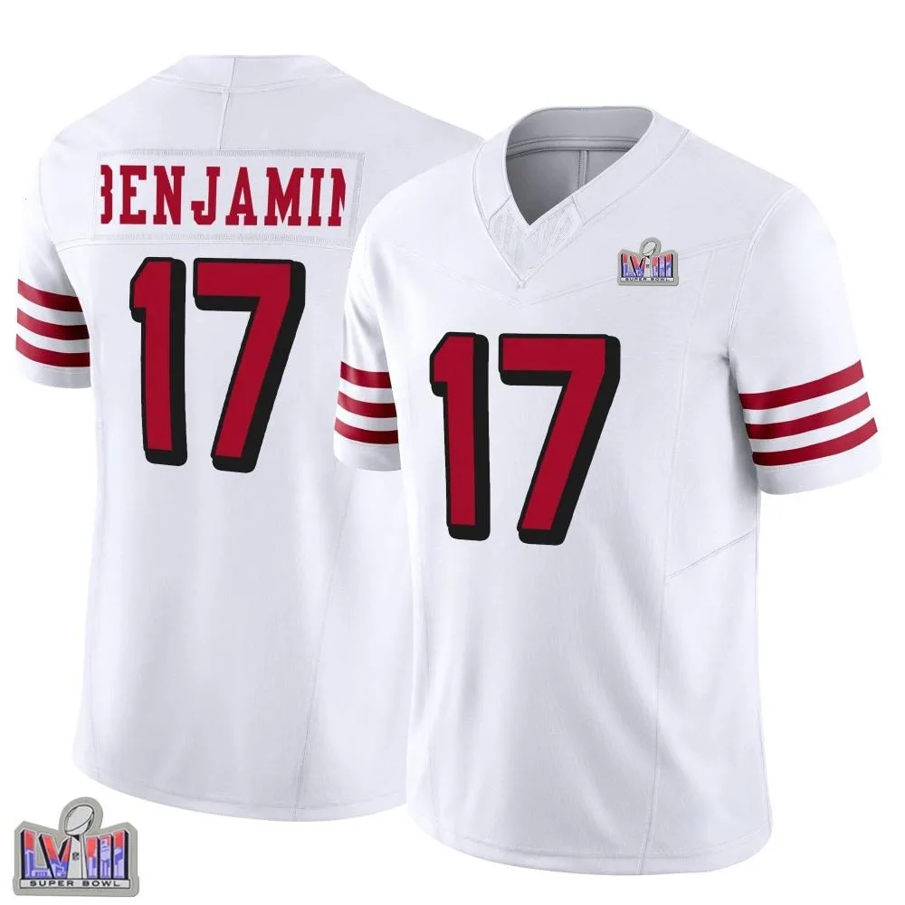 Youth San Francisco 49ers Travis Benjamin Nike Alternate Vapor F.U.S.E. Super Bowl LVIII Patch Limited White Jersey Youth San Francisco 49ers Travis Benjamin Nike Alternate Vapor F.U.S.E. Super Bowl LVIII Patch Limited White Jersey