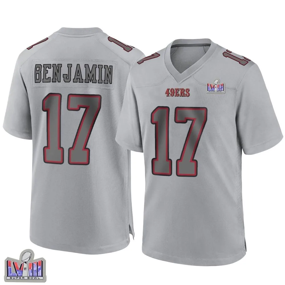 Youth San Francisco 49ers Travis Benjamin Nike Atmosphere Fashion Super Bowl LVIII Patch Game Gray Jersey Youth San Francisco 49ers Travis Benjamin Nike Atmosphere Fashion Super Bowl LVIII Patch Game Gray Jersey