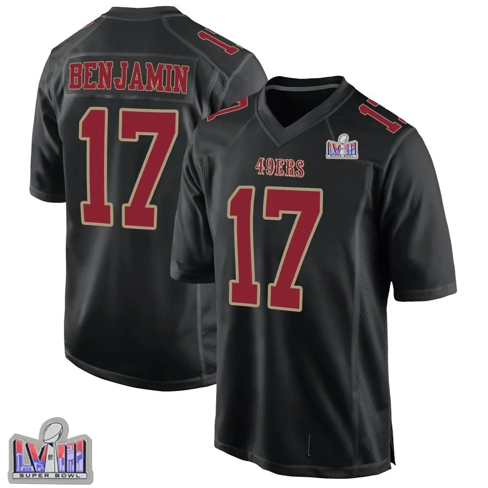 Youth San Francisco 49ers Travis Benjamin Nike Fashion Super Bowl LVIII Patch Game Black Jersey Youth San Francisco 49ers Travis Benjamin Nike Fashion Super Bowl LVIII Patch Game Black Jersey