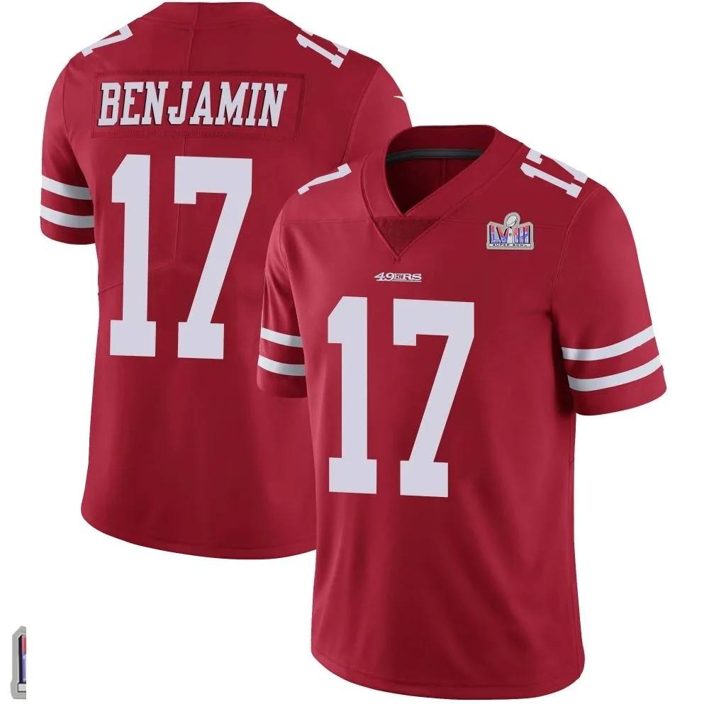 Youth San Francisco 49ers Travis Benjamin Nike Team Color Vapor Untouchable Super Bowl LVIII Patch Limited Red Jersey Youth San Francisco 49ers Travis Benjamin Nike Team Color Vapor Untouchable Super Bowl LVIII Patch Limited Red Jersey