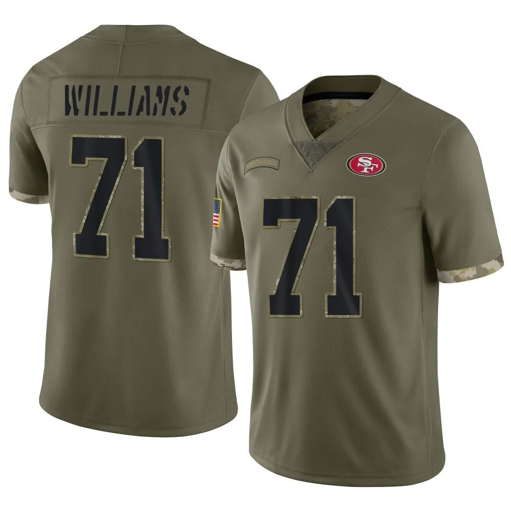 Youth San Francisco 49ers Trent Williams Nike 2022 Salute To Service Limited Olive Jersey Youth San Francisco 49ers Trent Williams Nike 2022 Salute To Service Limited Olive Jersey