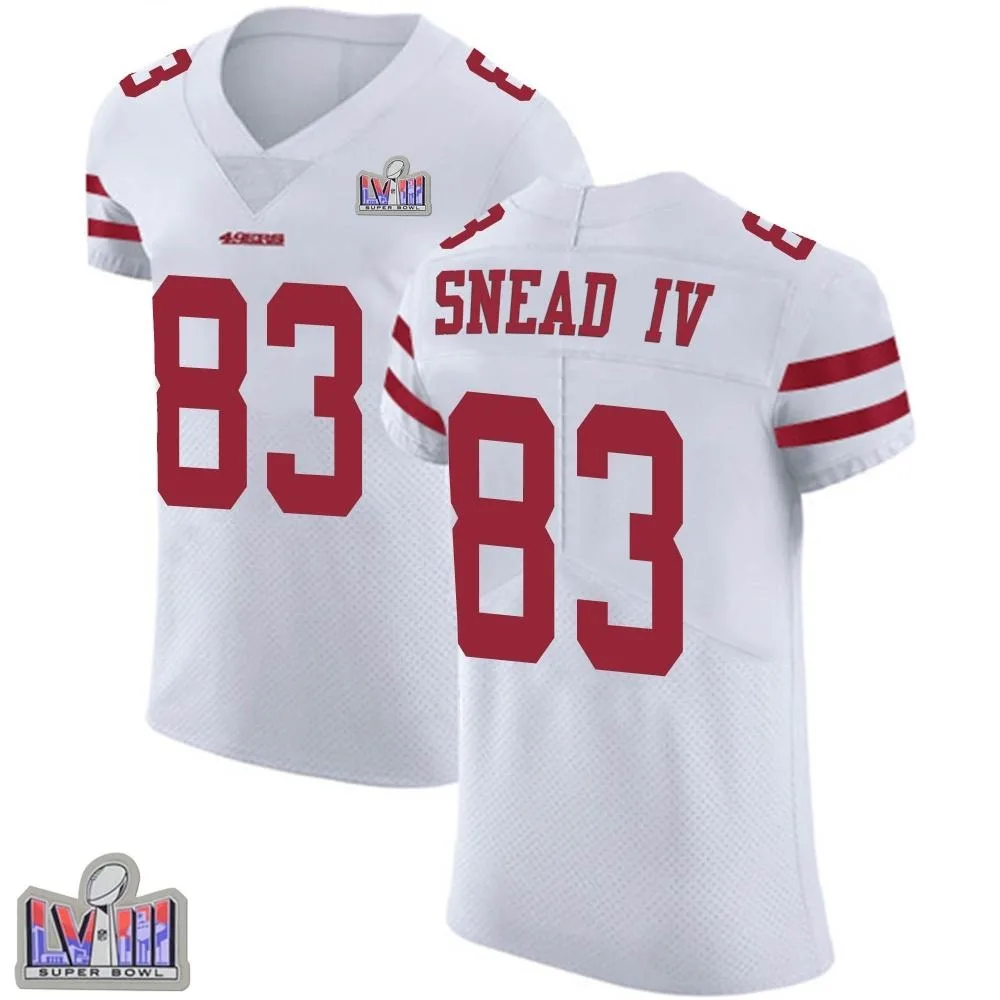 Men's San Francisco 49ers Willie Snead Iv Nike Vapor Untouchable Super Bowl LVIII Patch Elite White Jersey Men's San Francisco 49ers Willie Snead Iv Nike Vapor Untouchable Super Bowl LVIII Patch Elite White Jersey